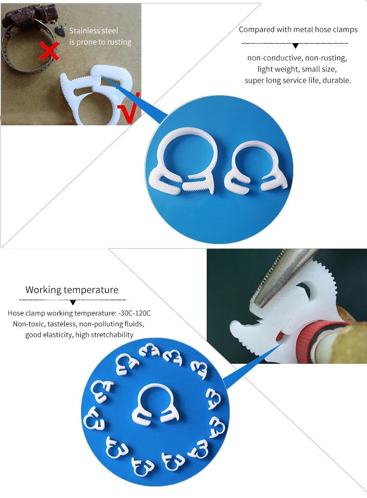 RUNZE POM Hose Clamp Plastic Hose Clip Strong Fixer Autoclavable ...