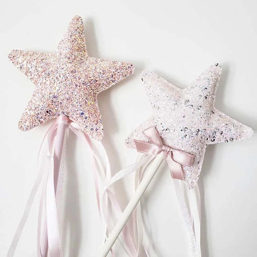 Glitter Star Wands Princess Angel Fairy Star Magic Wands Girls Fairy ...