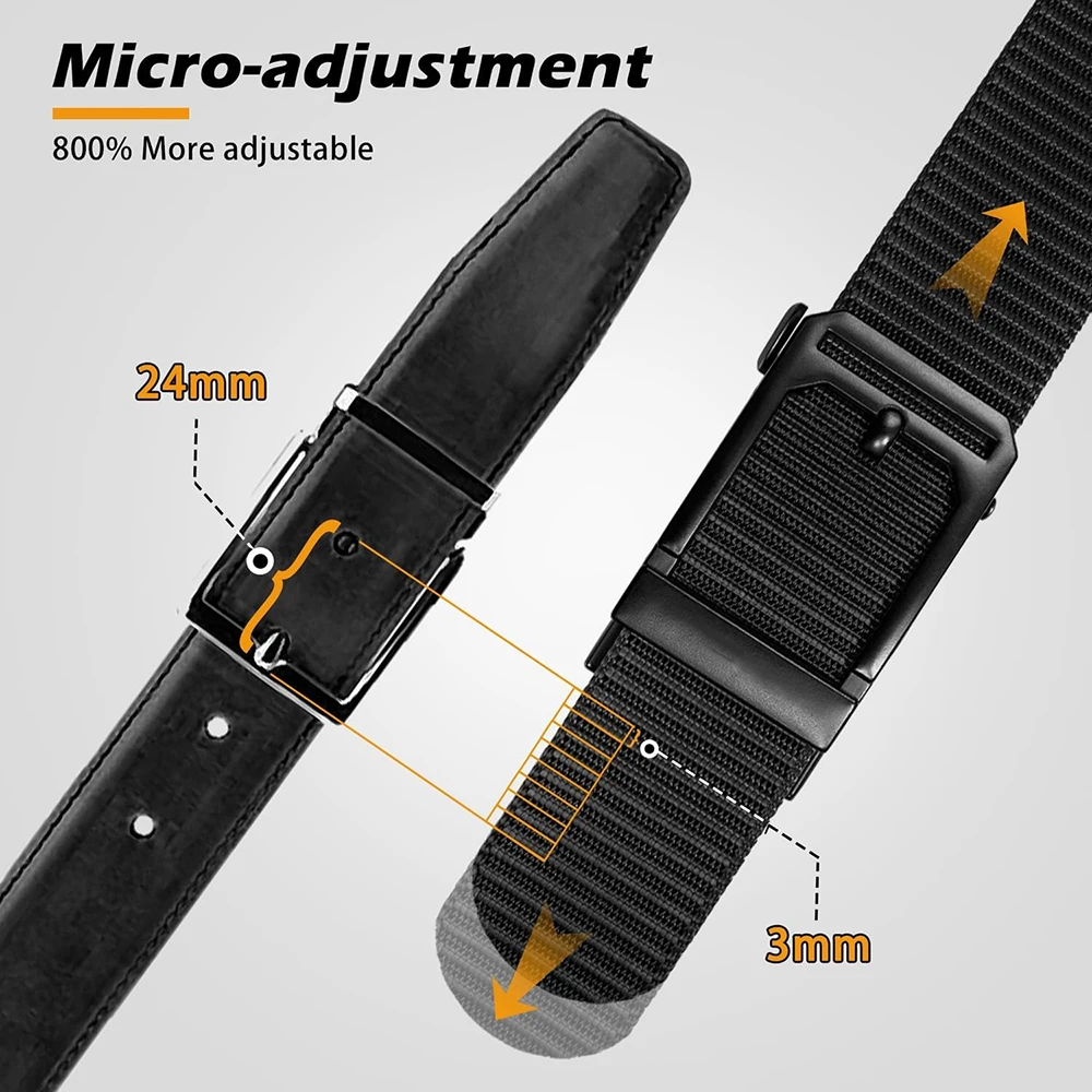 Training Durable Adjustable Men's Ratchet Nylon Web Work Belt with Automatic Slide Buckle Tactical Belt