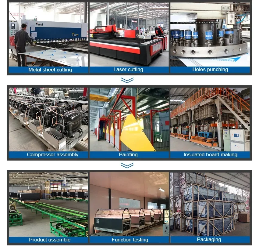 Commercial Freezer Upright Display 3 Door Freezers Supermarket For Frozen Food Vertical Display