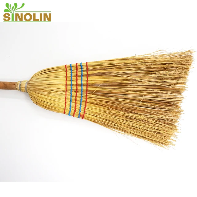 Natural Sorghum Straw Corn Broom with Wooden Handle for Sale