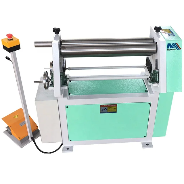 700mm width asymmetrical 3 roller sheet bending machine with pre bend