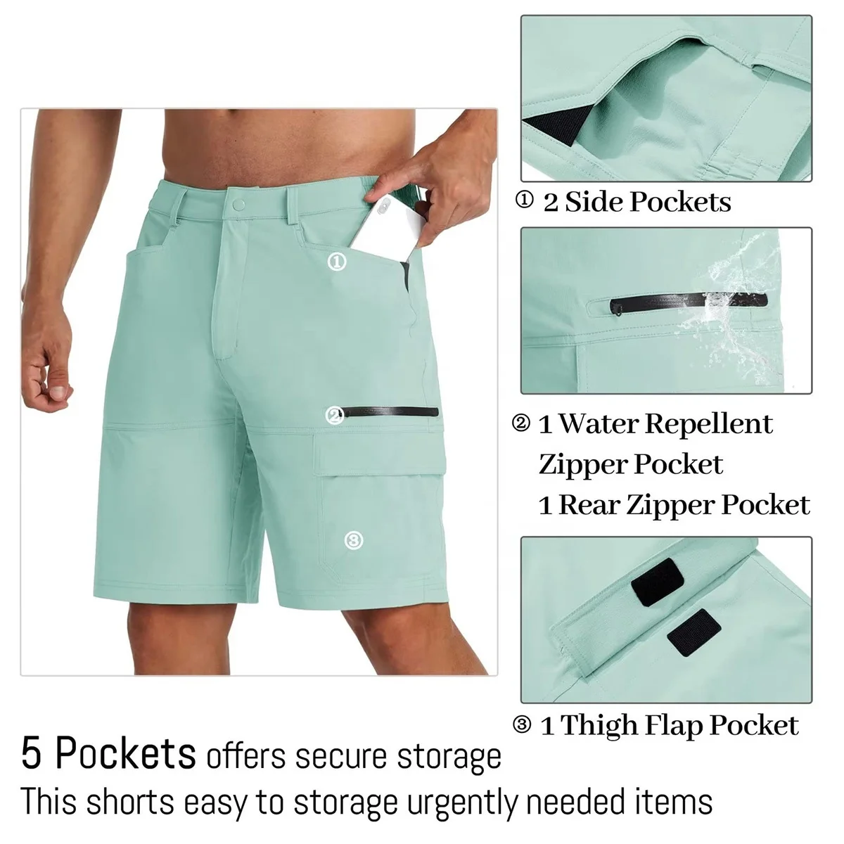 Wholesale New Style Polyester Nylon Spandex Men Gym Sweat Shorts Print Sports Running Cargo Shorts for Men