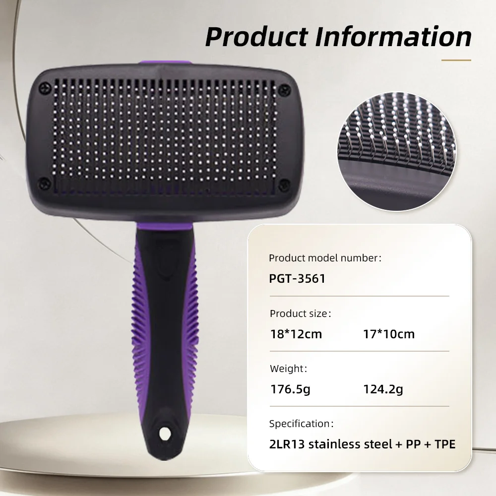 Wholesale Self Cleaning Stainless Steel Slicker Brush Eco-Friendly Eas - product detail 2