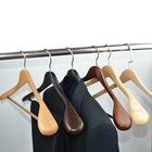 2022 Factory Outlet Hot Sale Wide Shoulder Clothes Wooden Hanger With Non-slip Bar