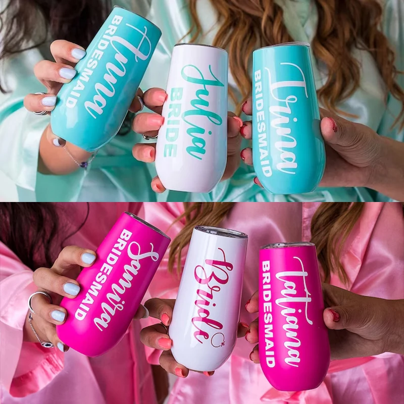 В наличии стальной стакан для шампанского с изоляцией под заказ металлические белые канавки для шампанского стакан для подружки невесты для свадьбы