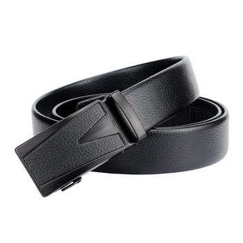A1100 Cheap Anti-scratch Automatic Buckle Black Leisure Belt Men Sash Straps Business Pure Genuine Leather Belts