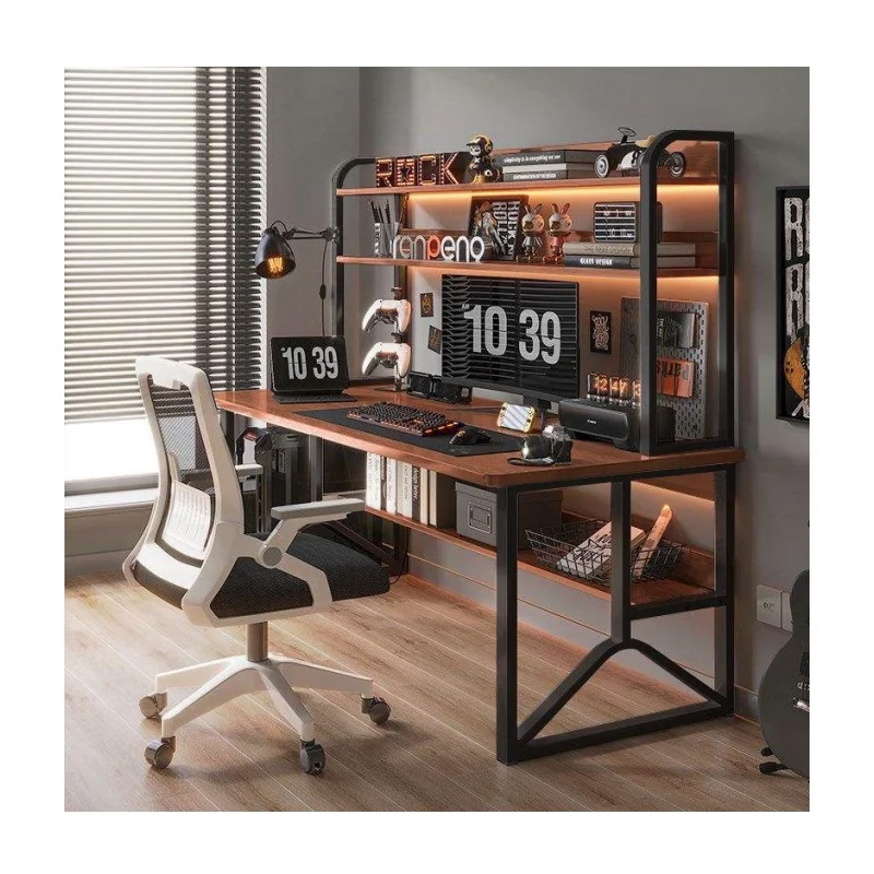 Desk Desktop Computer Desk Bookshelf Integrated Table Simple Bedroom