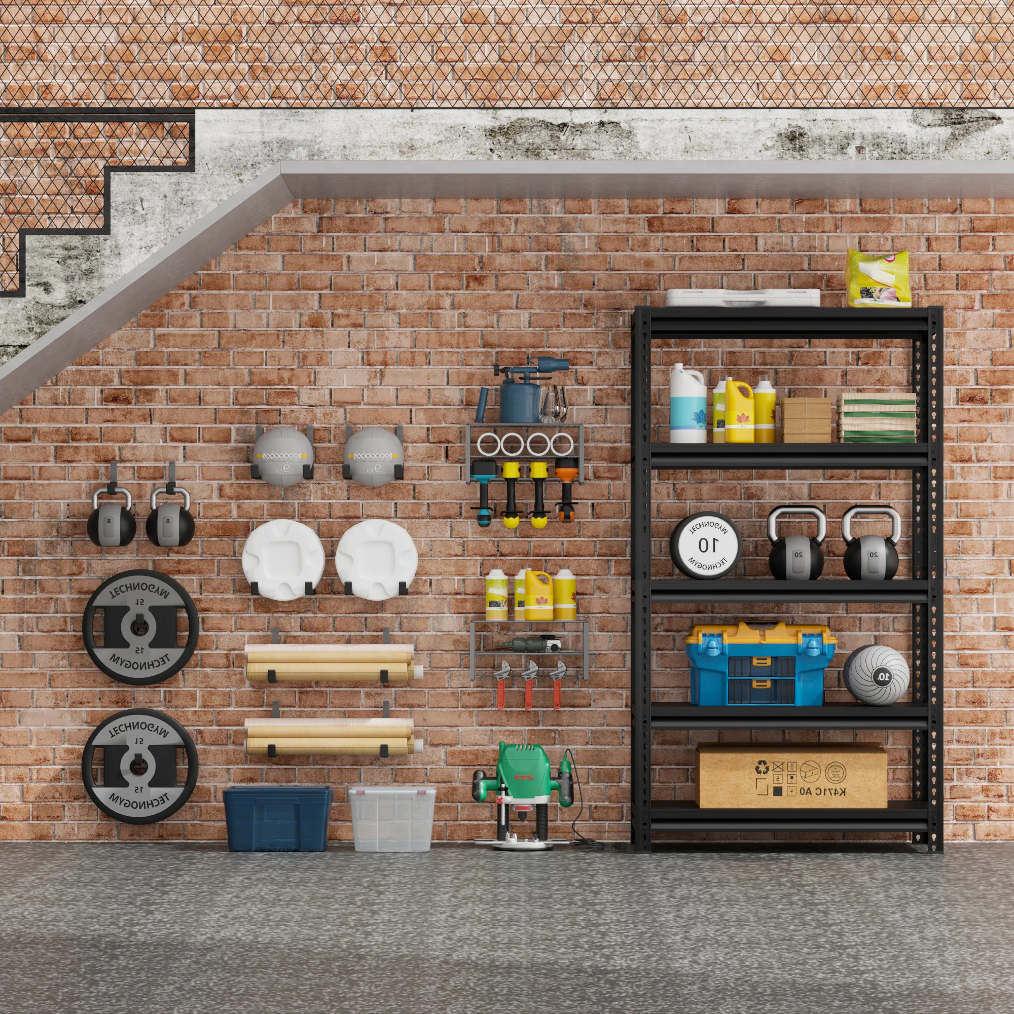 High Quality Robust Wall Mounted Metal Organizer Hooks Heavy Duty Hanging Wall Rack Hook for Garage Workshop Storage details