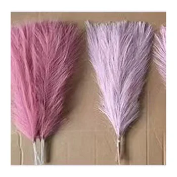 Ready to ship cheap artificial plastic flowers dried reed pampas grass for wedding home decoration flowers pampas