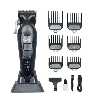 KooFex Pro Salon LCD Display Barber Machine with Charging Base Rechargeable Cordless Hair Clipper