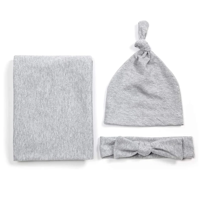 Newborn Jersey Organic Cotton Wrap Baby Swaddle Knitted Blanket