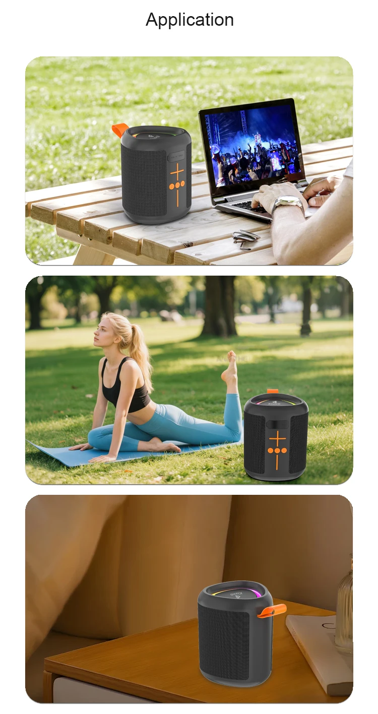 Kisonli Q35 Custom logo Blue Tooth Music Studio Portable Speaker with Light