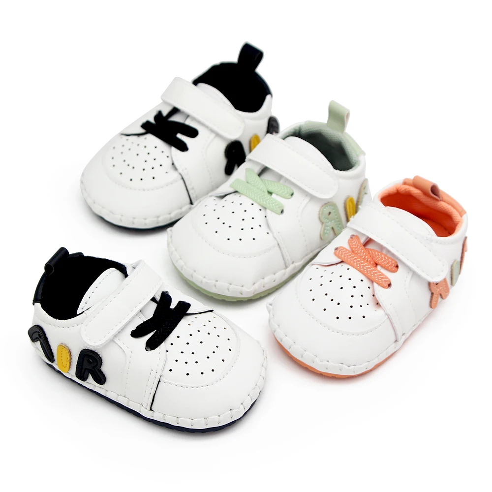 Infant Baby Boys Girls' Pu Leather Sneakers Soft Anti-Slip Soft Sole Newborn Toddler Baby First Walker Outdoor Shoes Crib Shoes details