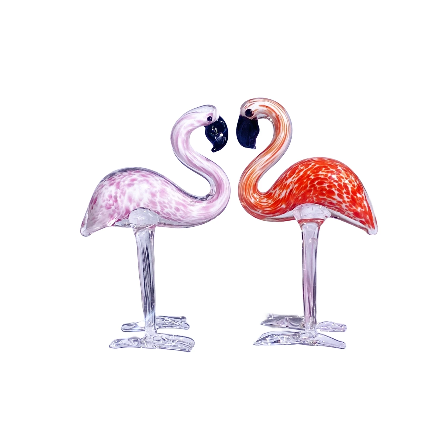 Ручной выдувной муранский стеклянный Фламинго Птица Животное Статуэтка домашнее украшение
