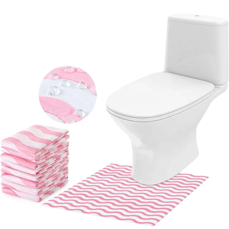 Disposable Toilet Commode Mat Deodorizing Toilet Mats Waterproof Bathroom U Shaped Mat for Kid Potty Training Incontinence