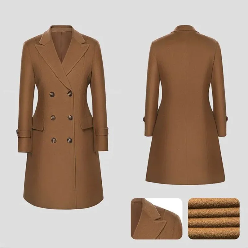 MTM Made To Measure Custom Size Women's Woolen Coats Comfortable 100% Wool Winter Warm Long Coat For Women supplier