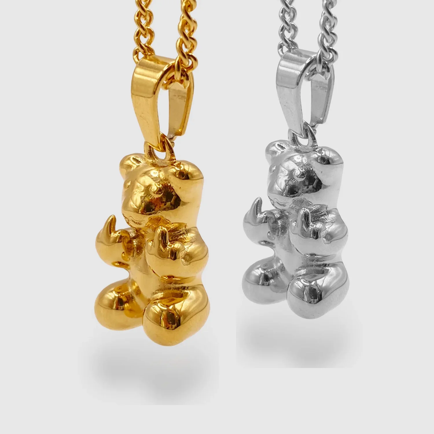 【BLACKPURPLE】25SS★ Vintage bear necklace Vintage Offensive Bear Necklace - Fashion Jewelry Gift
