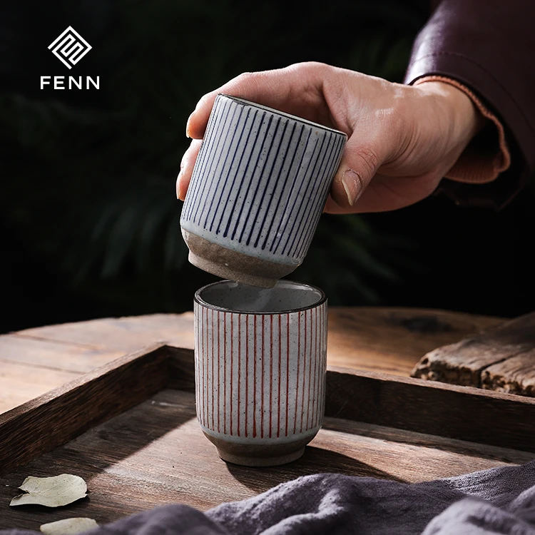 product fenn hot sale japanese style tea cups in bulk ceramic cup vintage reusable tea cups porcelain for gift or coffee shop-62