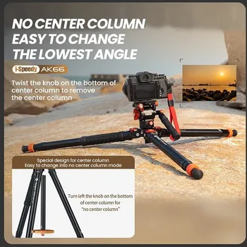 Professional Video Tripod Semi-automatic Locking System Fluid Head Tripod for Dslr for 70-200 Lens Fluid Head Tripod detail image