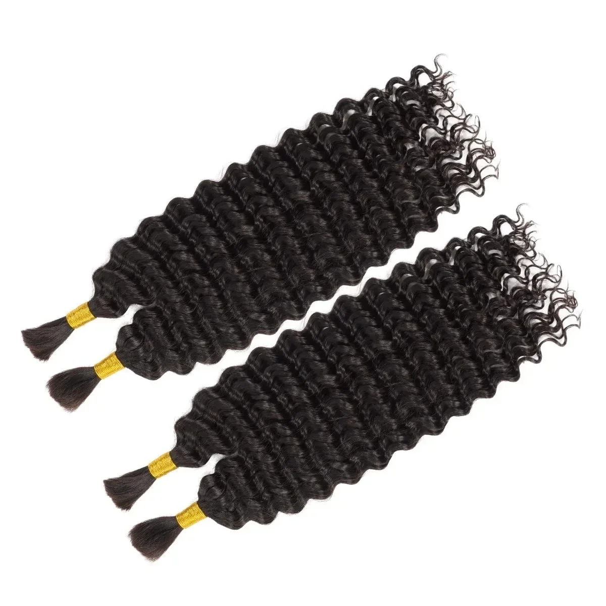 Capelli umani ondulati profondi sfusi per intrecciare trecce all'uncinetto capelli brasiliani Remy senza trama micro trecce pacchi di capelli neri castani 3 pezzi_voghion.com