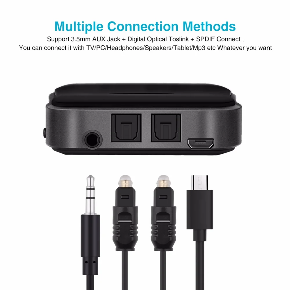 Multipoint Connection Bluetooth 5.0 CSR8670 SPDIF Low Latency Wireless Transmitter Receiver Audio Adapter for Home Theatre