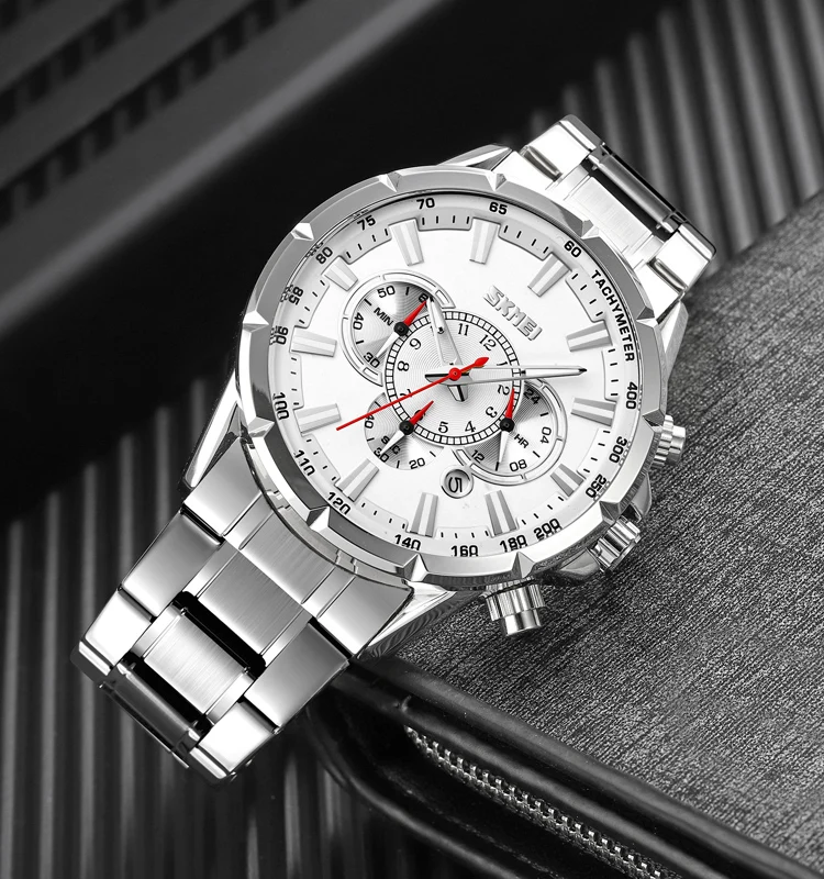 SKMEI 9241 Custom Logo Big Face Alloy Watch Quartz Movement Mens Luxury Watches