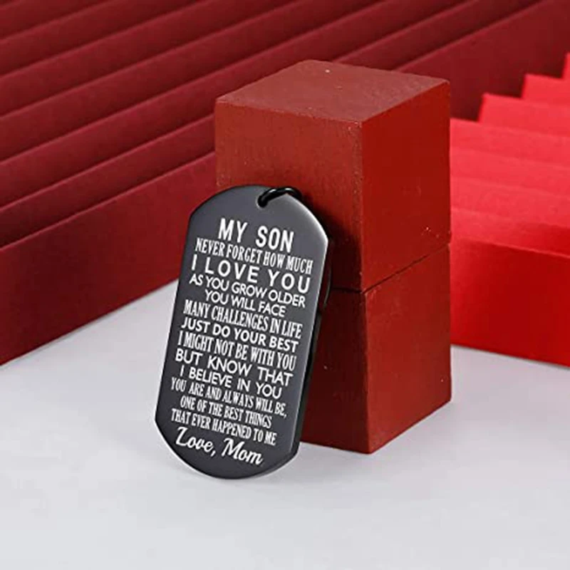 To My Son Keychain – Inspirational Gift From Mom Or Dad For Birthday, Graduation, Christmas