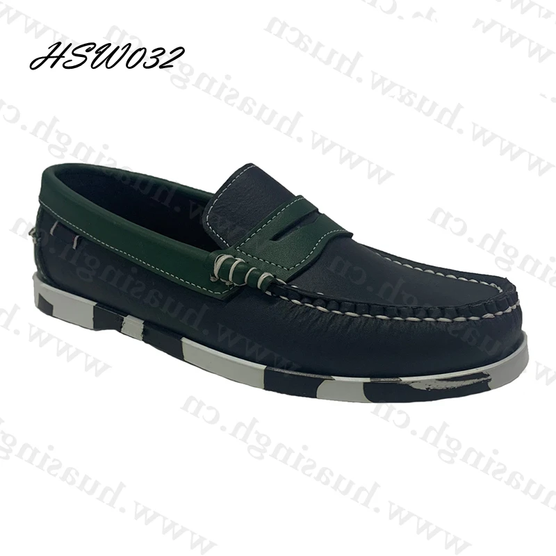 Rwh,factory Direct Anti-skid Colorful Rubber Sole Boat Shoes Handmade Natural Cow Leather Casual Peas Shoes for Driver HSW032