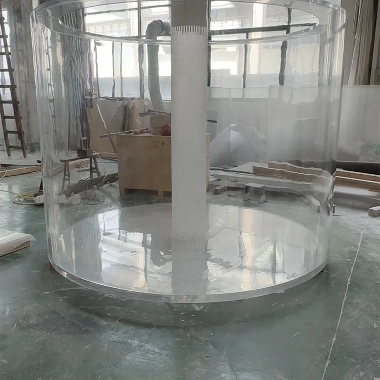 Eco Friendly Modern Style Acrylic Oval Coffee Table Fish Glass Sheets camry Aquarium