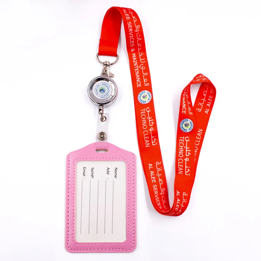 Personalised Custom Metal Hook Printed Color Name logo Lanyards with Id Card Badge Holder