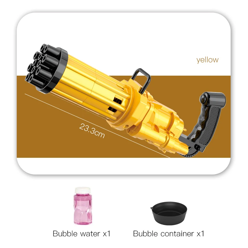 2023 New Gatling Bubble Gun With 12 Holes Electric Bubble Blowing Toy