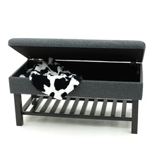 Ottoman Space Saving Lving Room Furniture Set Large Storage Step Stool Chair Bench Wholesale Fabric Home Stool
