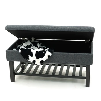 Ottoman Space Saving Lving Room Furniture Set Large Storage Step Stool Chair Bench Wholesale Fabric Home Stool