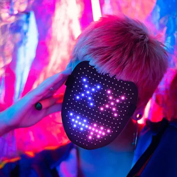 Led Lighting Festival Accessories Face Maskss Gesture Sensing Party Rave Wearable Horror Party Face Mask