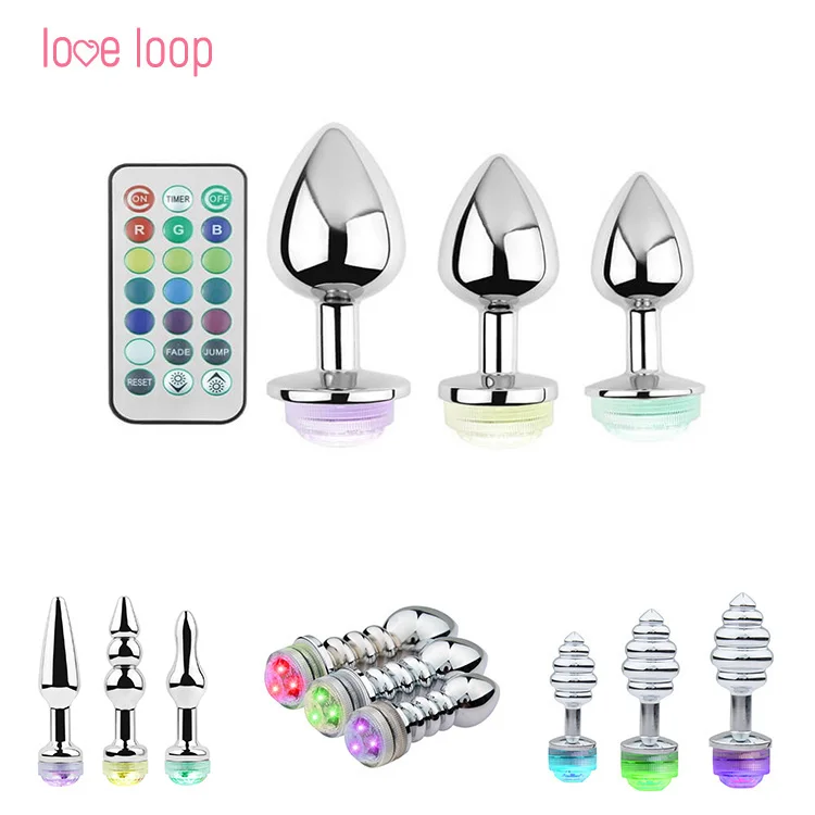 doppeldildo spiele Wasserdichter Ferngesteuerter LED-Analplug aus Edelstahl mit  Farbwechsel-Beleuchtung Analperlen Sexspielzeug für Analspiele