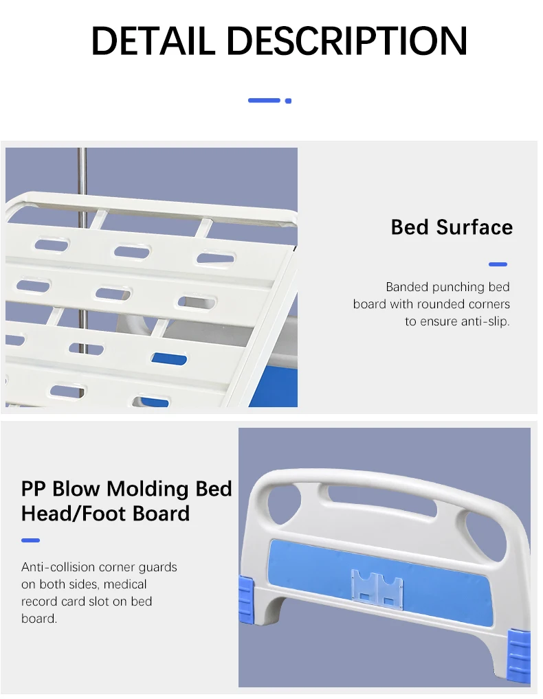 Professional  Manual Two Crank Patient Medical  Two Functions Hospital Bed for Hospital and Home