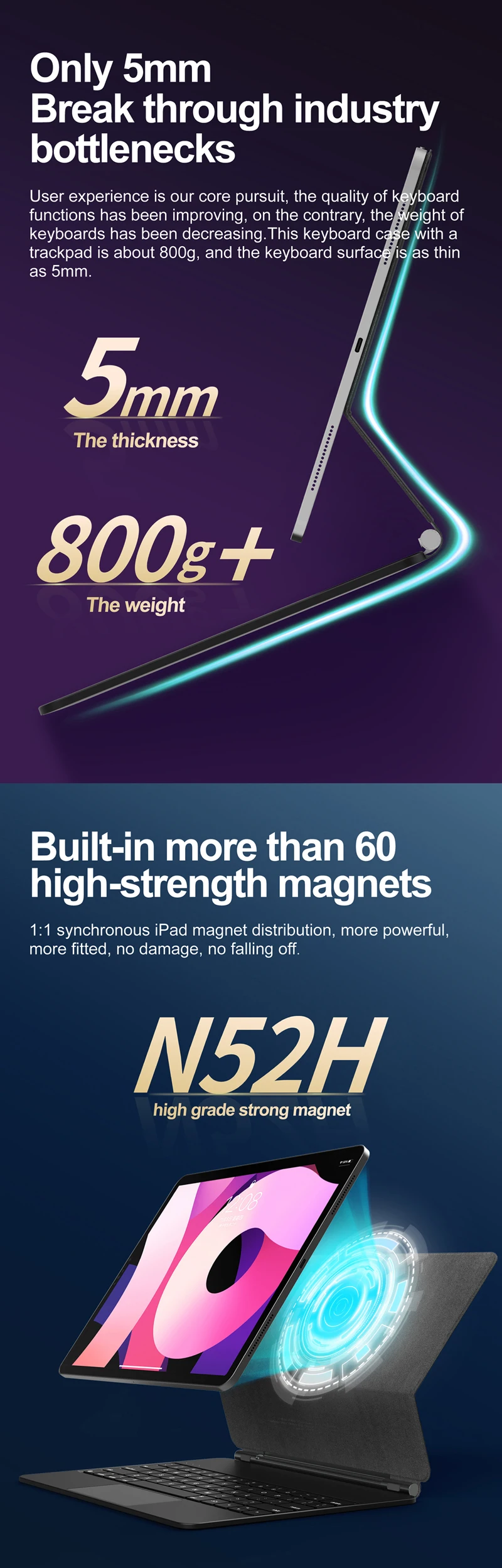 Wholesale Wireless Ipad Por 12.9 Keyboard Case With Trackpad Buy Ipad