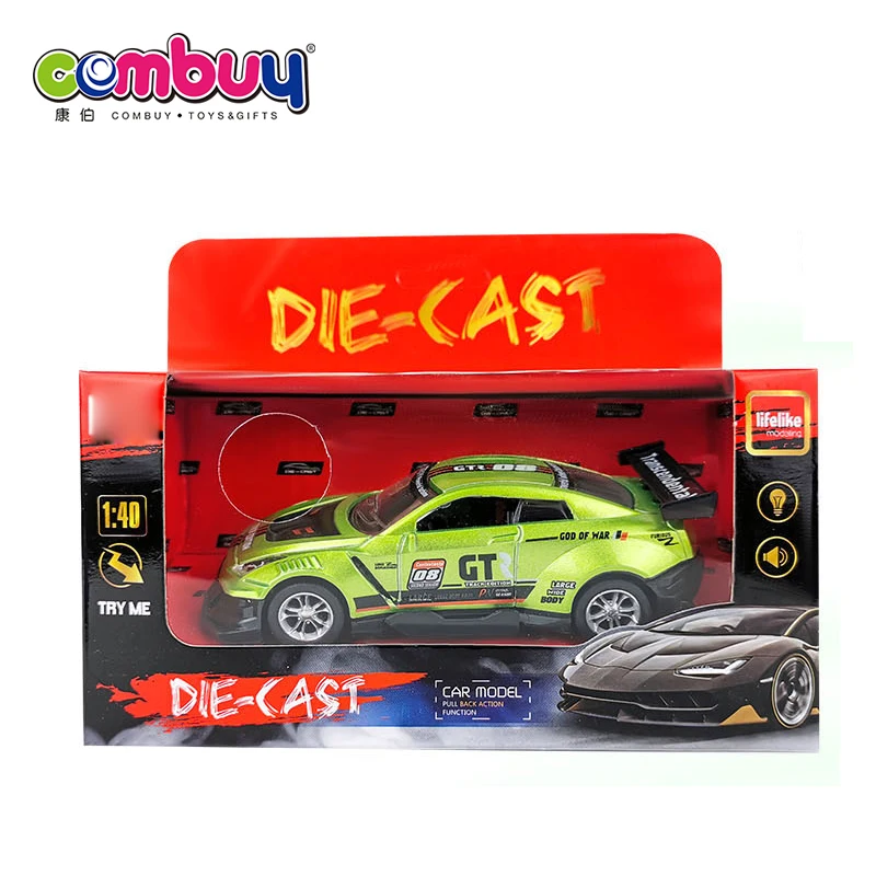 Mini Light Music Pull Back Toy Police Cars Diecast Model