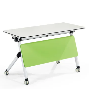 Folding conference table square training table with wheels