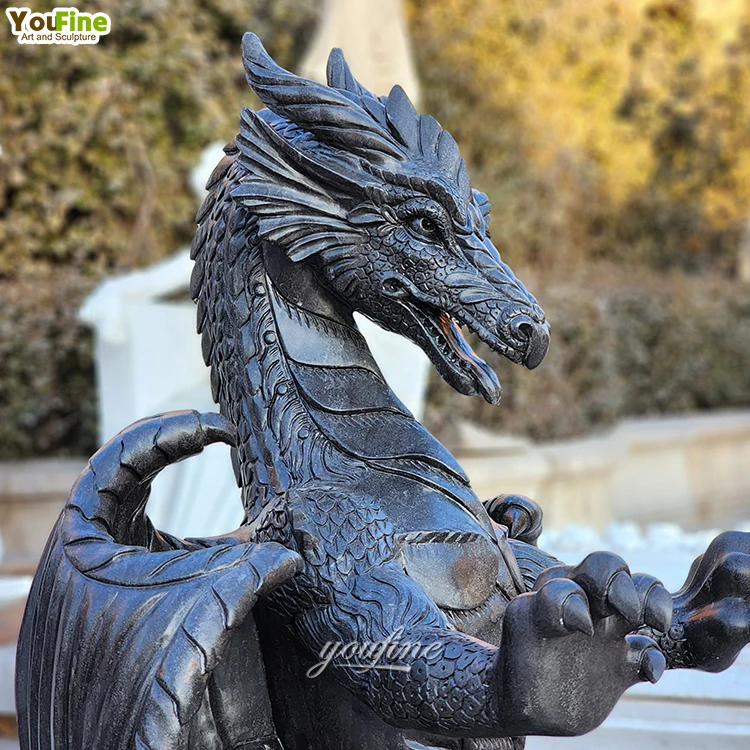 ドラゴン像屋外ガーデン黒大理石| Alibaba.com