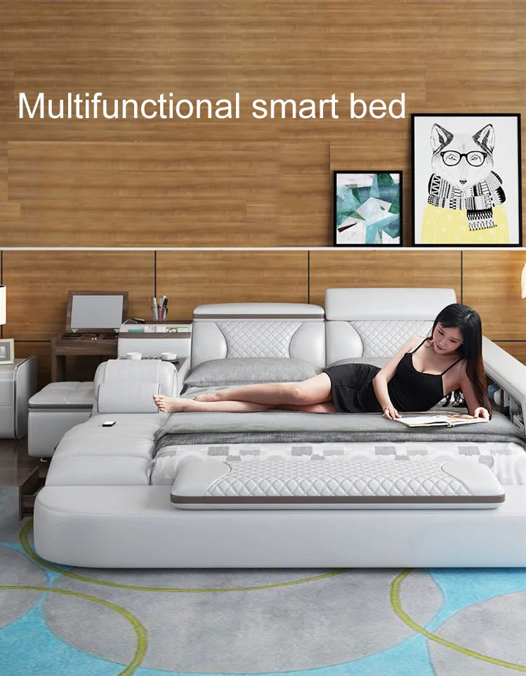 Massage Beds Multifunctional Tatami Bed Simple Modern Bedroom Furniture