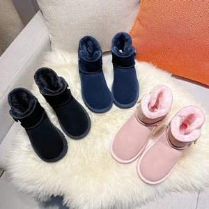 Wholesale Custom Winter Snow Furry Ankle Fur Outdoor Shoes Boots for Girl