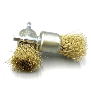 Polishing steel wire end brush for drill machine