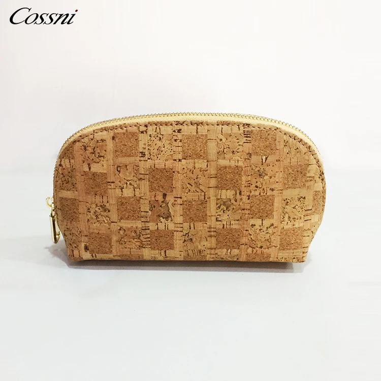 Cartera vegana de corcho para mujer, bolso de mano de corcho