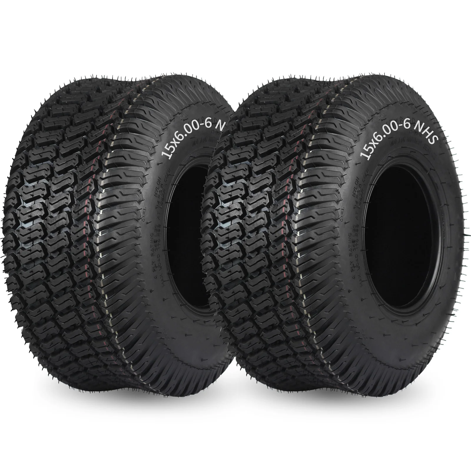 15 x 6.00-6 Turf-S Pattern Lawn Mower Tubeless Tire, 15x6-6 Tubeless Tire and Wheel for Tractor Riding Lawnmowers