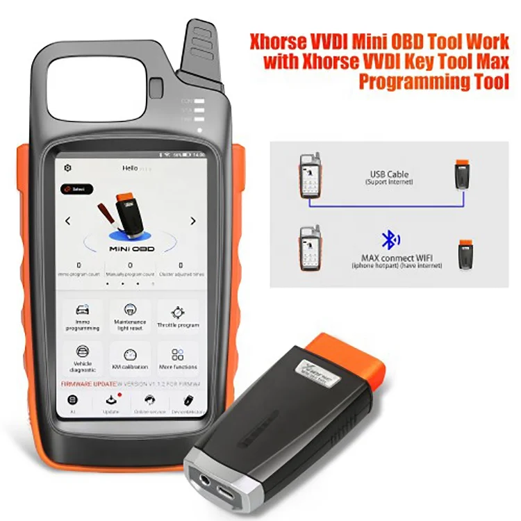 Xhorse VVDI Key Tool Max with VVDI Mini OBD Tool Function and VVDI Key Tools Max Features Support Remote