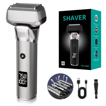 RB-2408 Wholesale Usb rechargeable 5 Blades Beard Razor washable waterproof Electric Shaver for Men