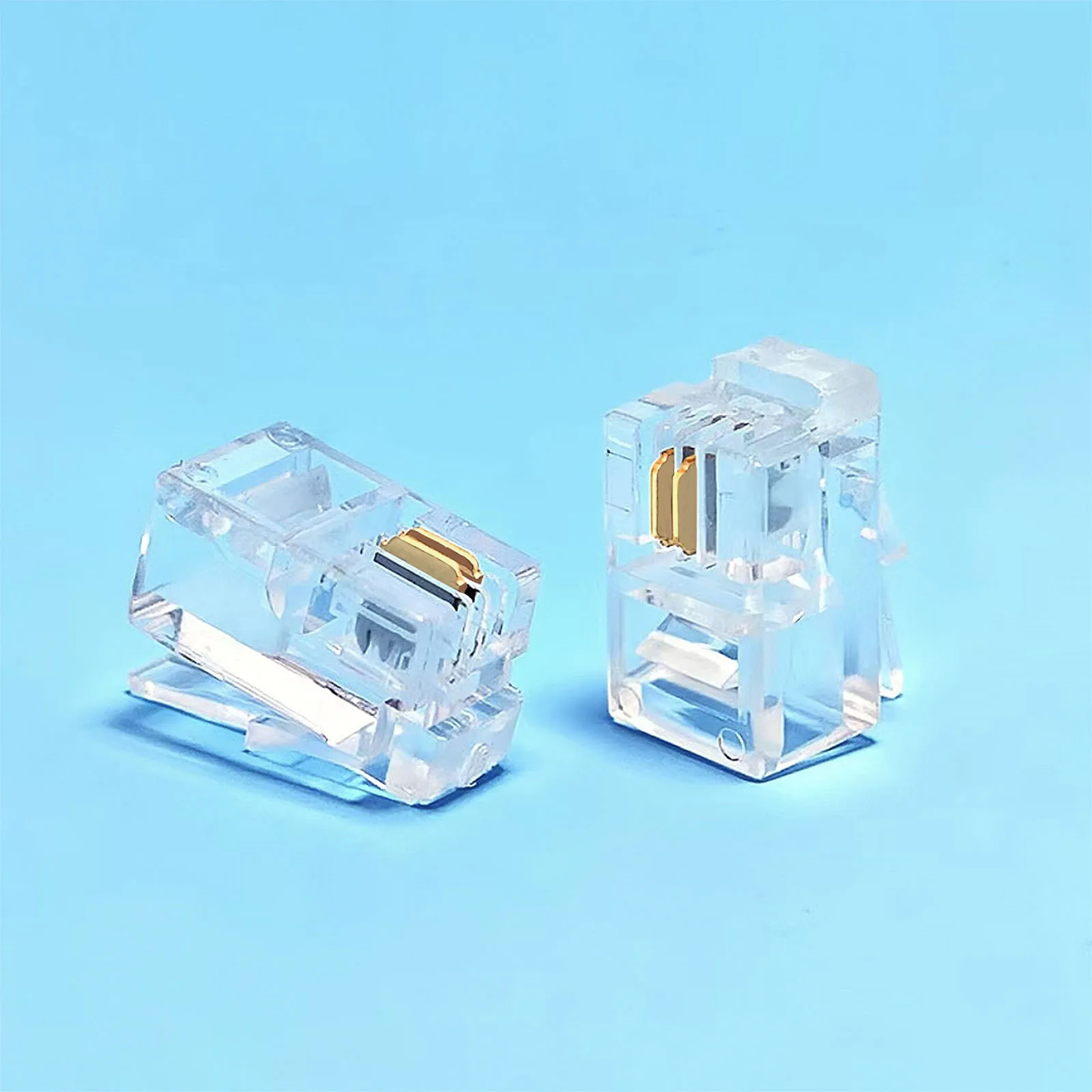 2 Pin RJ9 RJ45 Male Connector 4P2C RJ11 Cat3 Ethernet Telephone ...