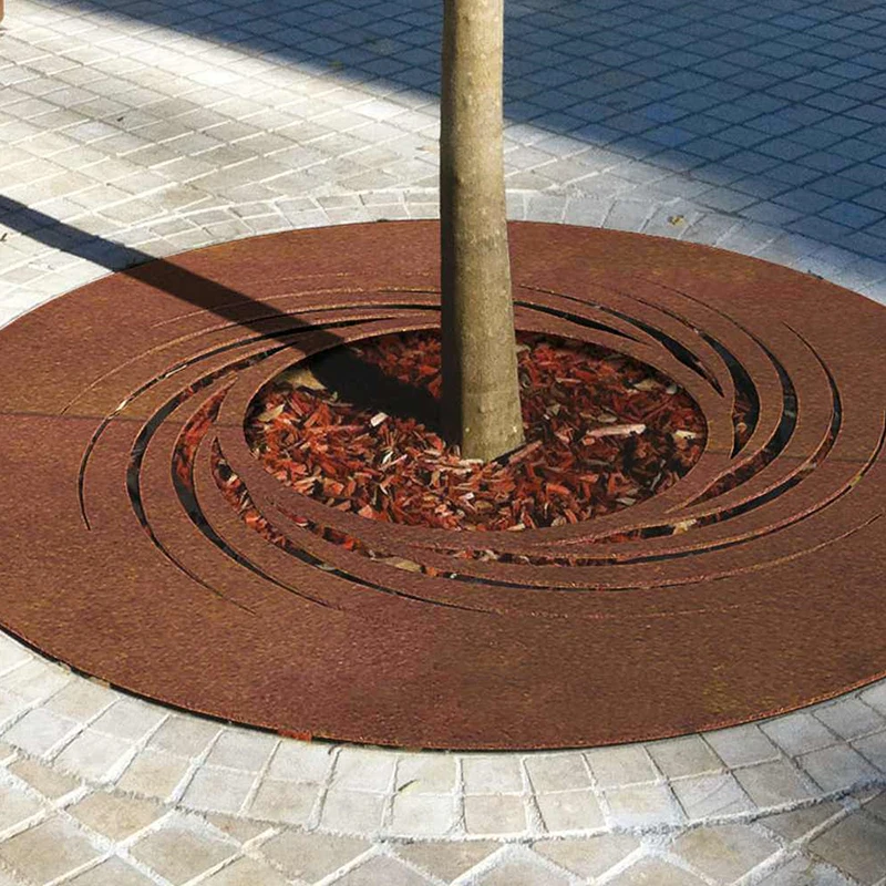 OEM Laser Cut Corten Steel Round Tree Grates Square Stainless Steel Tree Grate